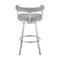 Armen Living Nolagam Swivel Counter Stool in Brushed Stainless Steel with Light Gray Faux Leather 840254335615 - alternate 7